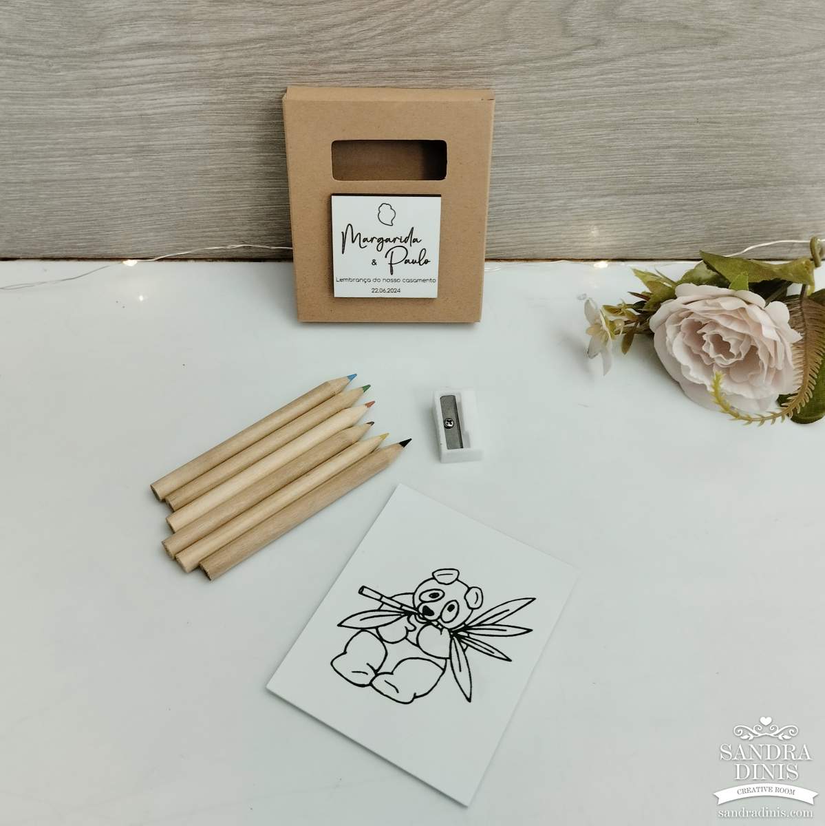 Kit conjunto livro e lápis para colorir Coração de Viana 