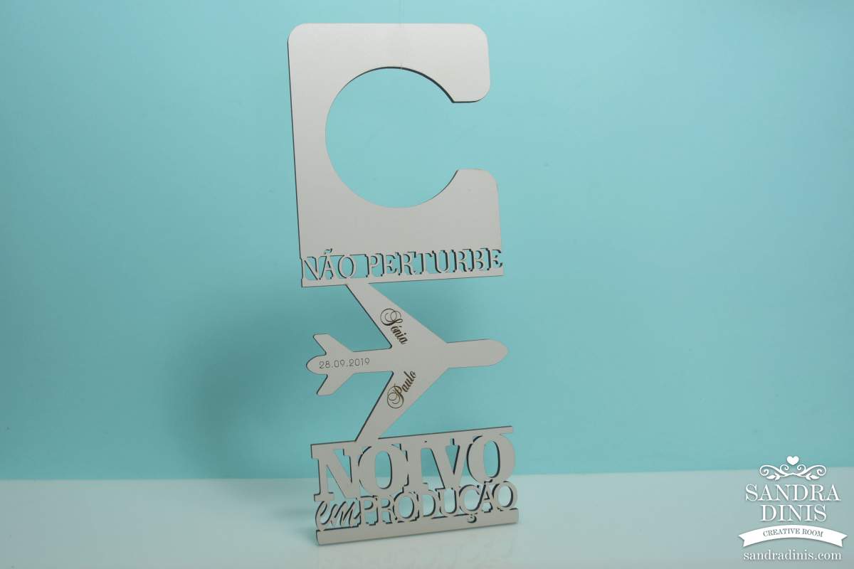 Placa para Porta Avião - Noivo / Noiva