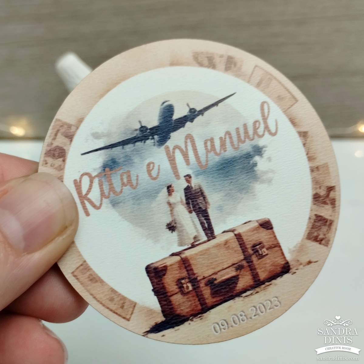 Íman Mala Viagens - lembrança personalizada casamento