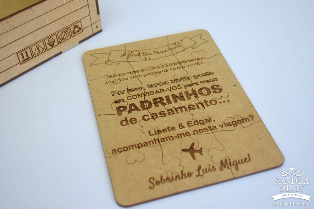Caixa Convite Madrinha / Padrinho Viagens
