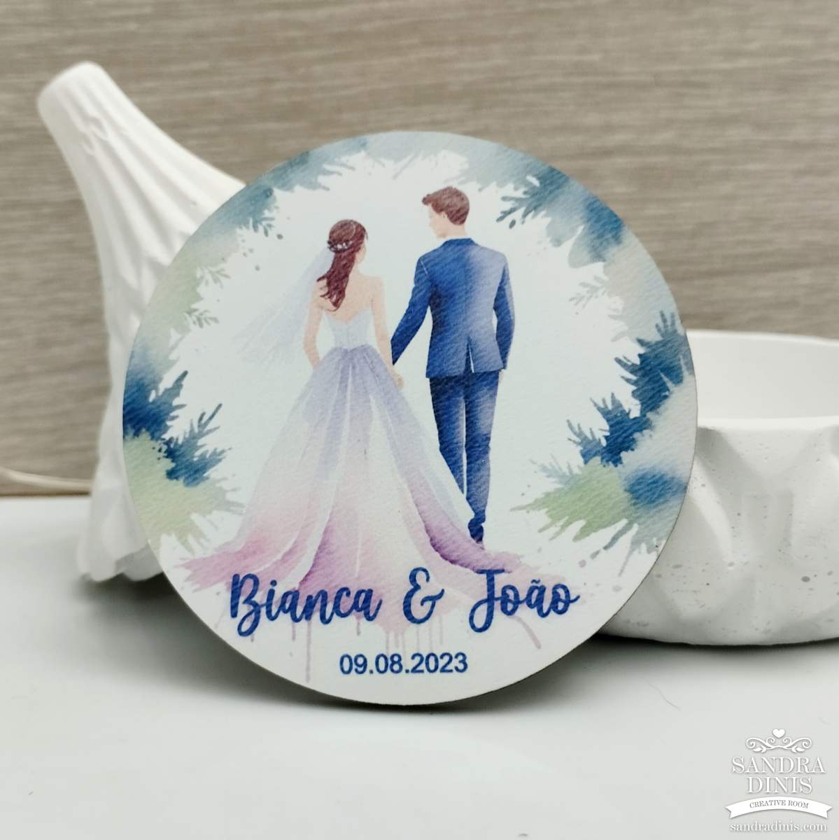 Íman Casal V1 - lembrança personalizada casamento