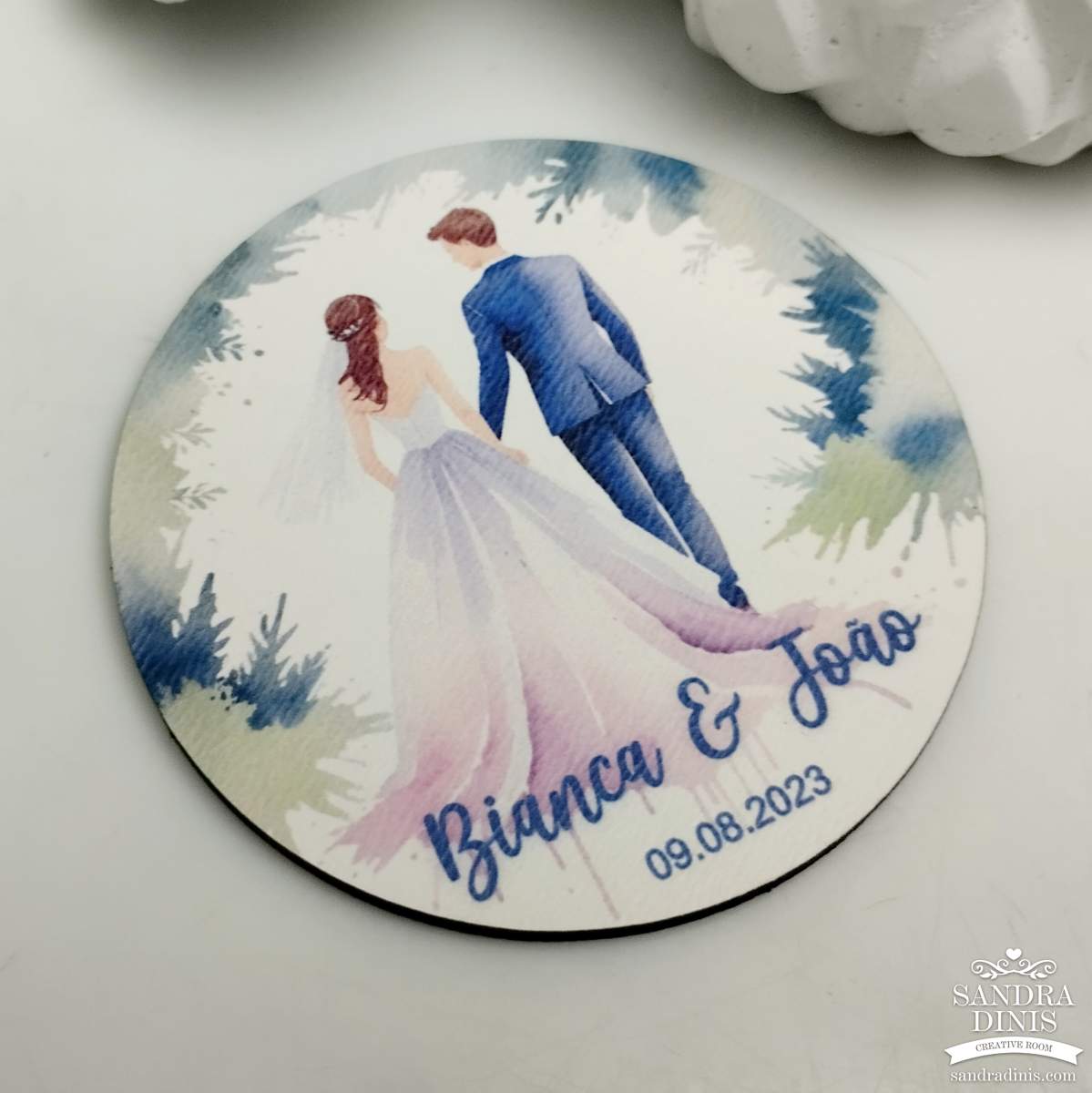 Íman Casal V1 - lembrança personalizada casamento