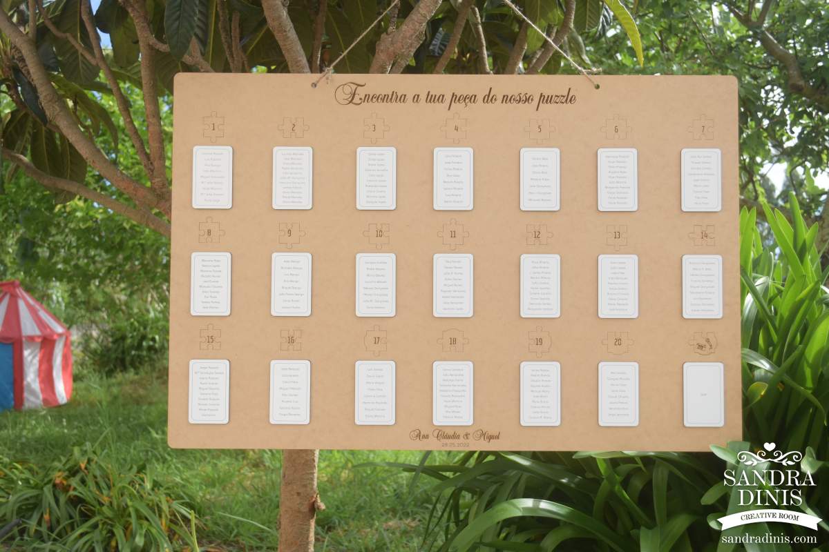 Placard distribuição de mesas Puzzle (Seating Plan)