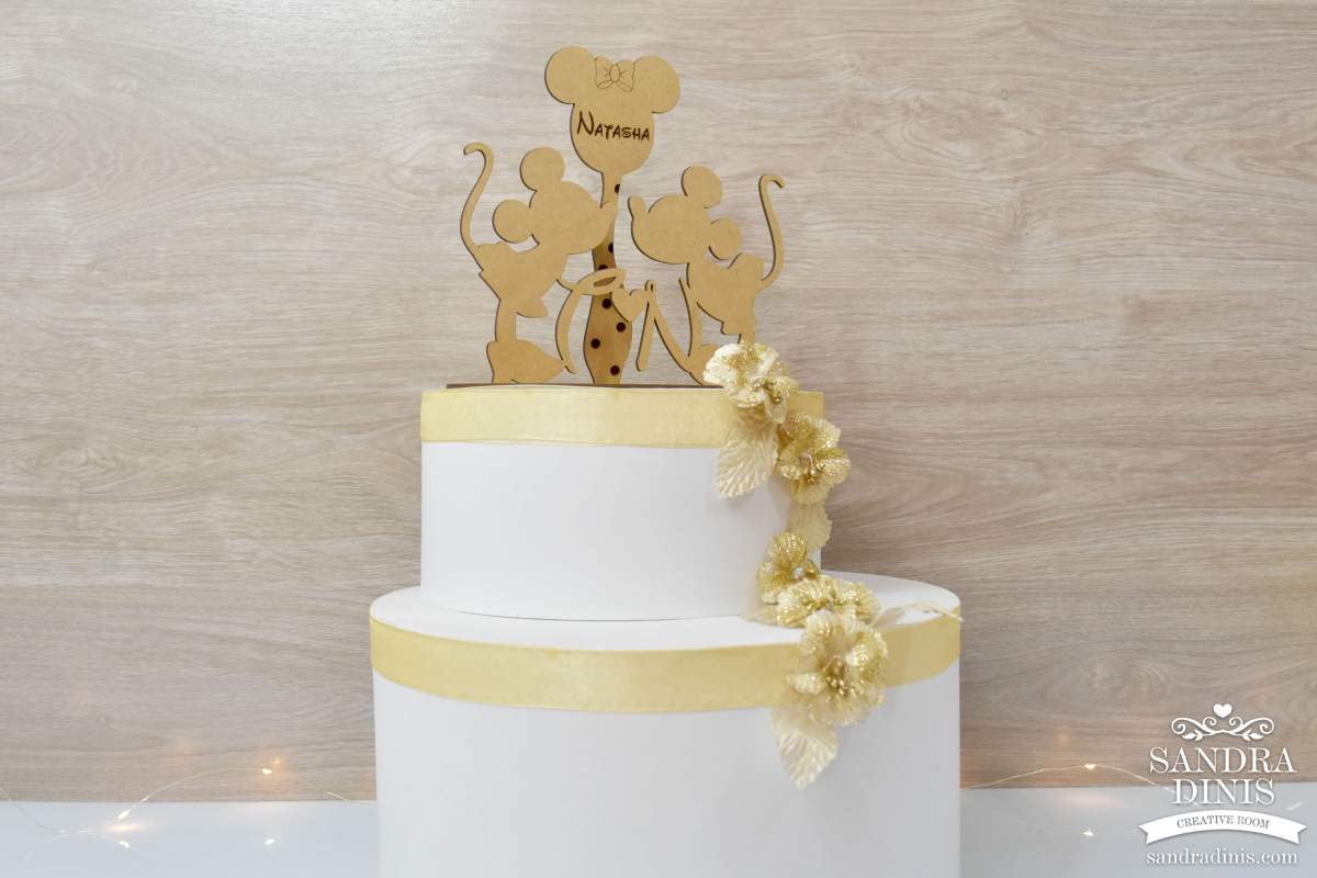 Topo de bolo Minnie e Mickey para Casamento e Batizado