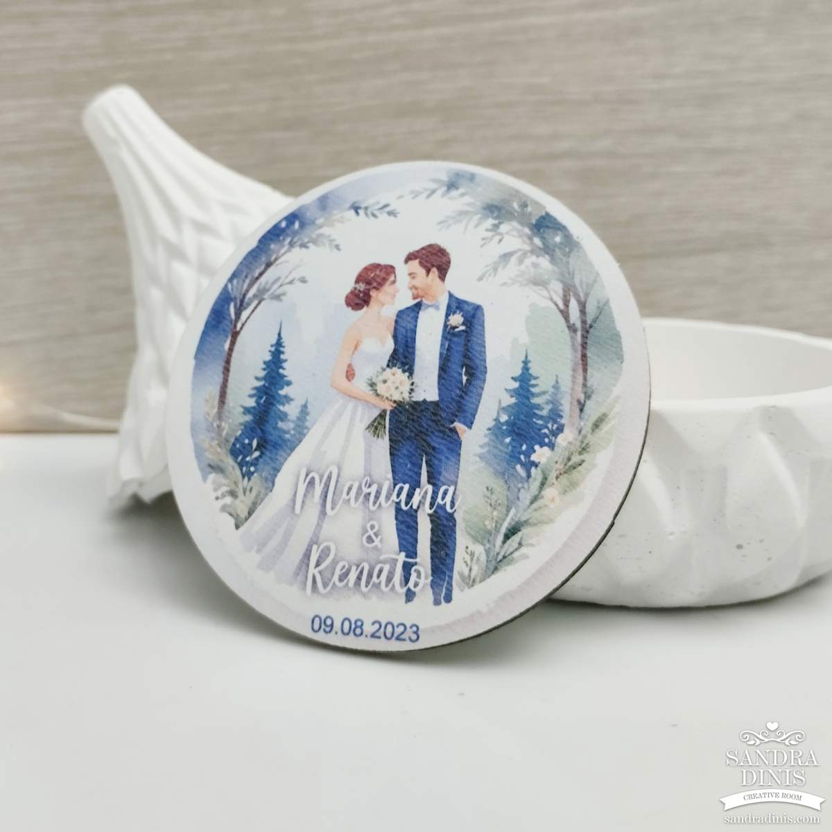 Íman Casal - lembrança personalizada casamento