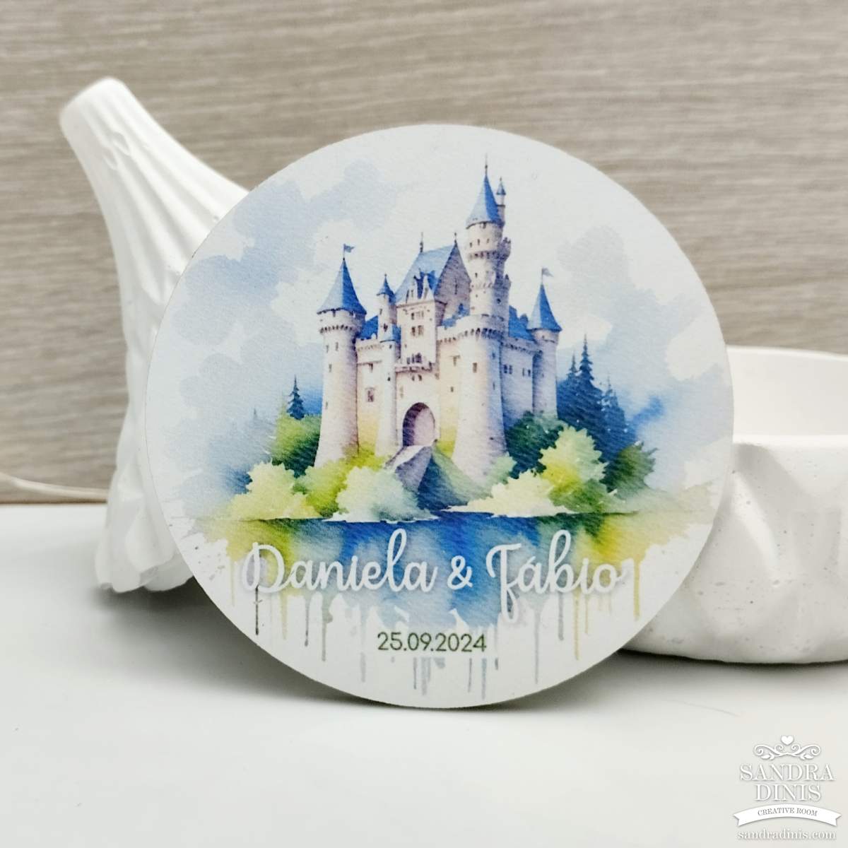 Íman Castelo - lembrança personalizada casamento