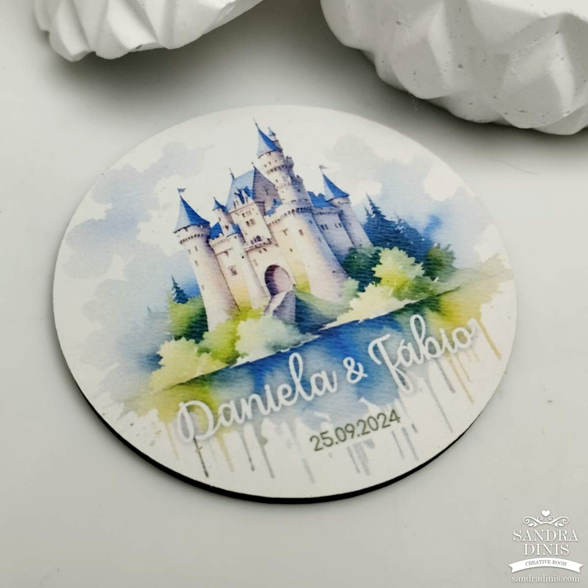 Íman Castelo - lembrança personalizada casamento