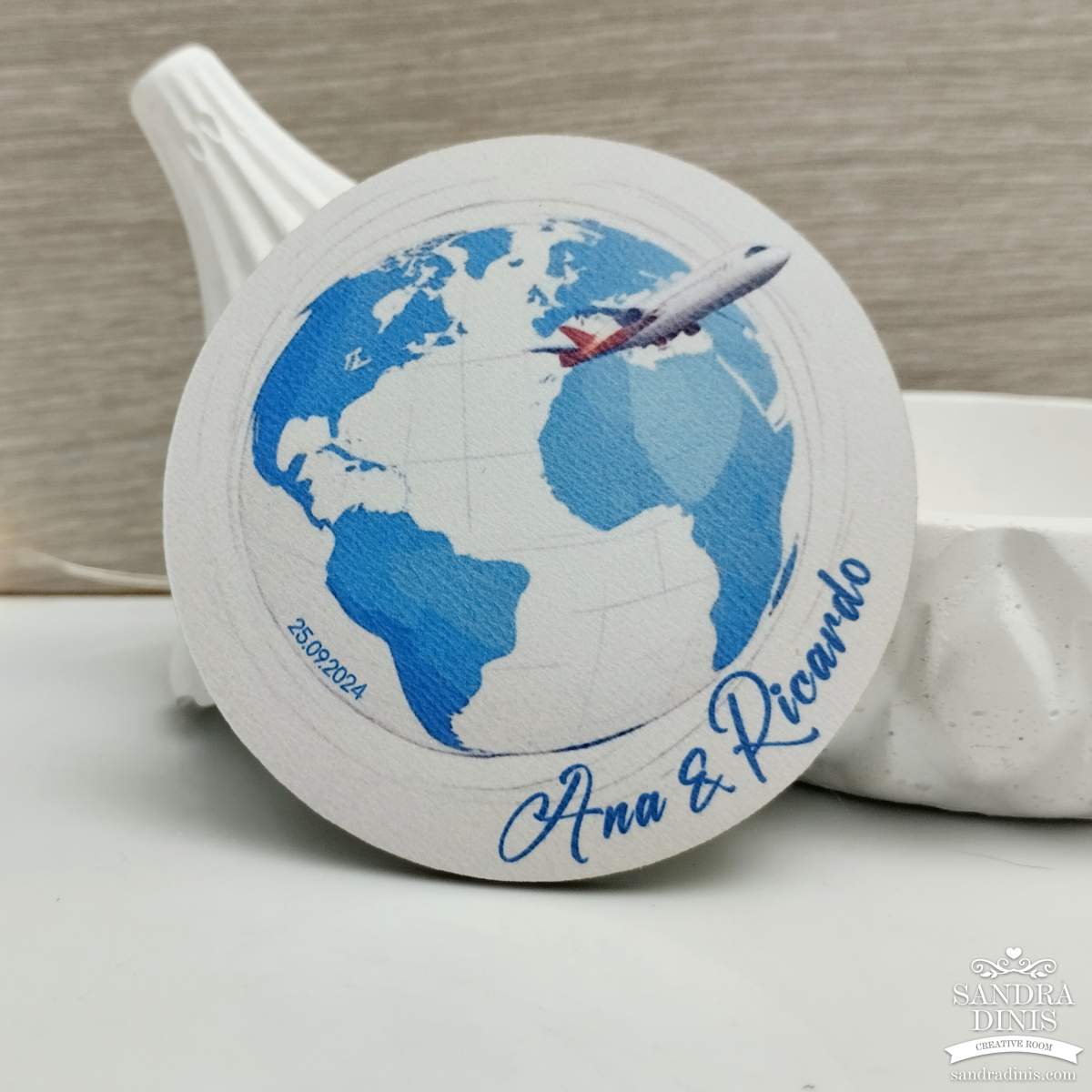 Íman Avião Viagens - lembrança personalizada casamento