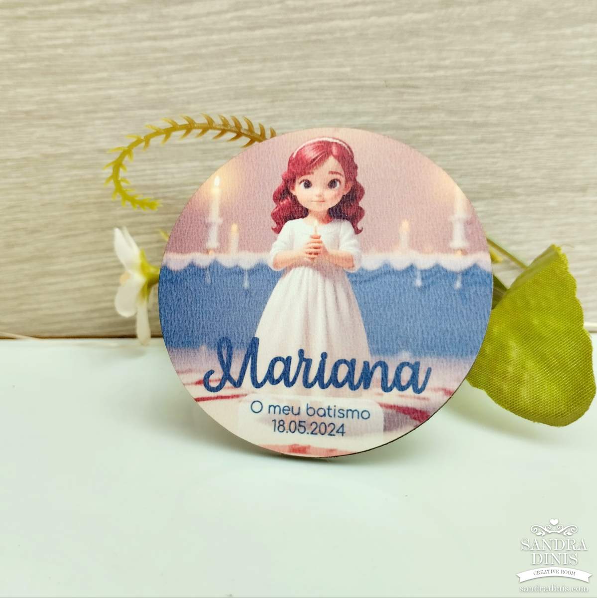 Íman Menina com Vela - lembrança personalizada  novo