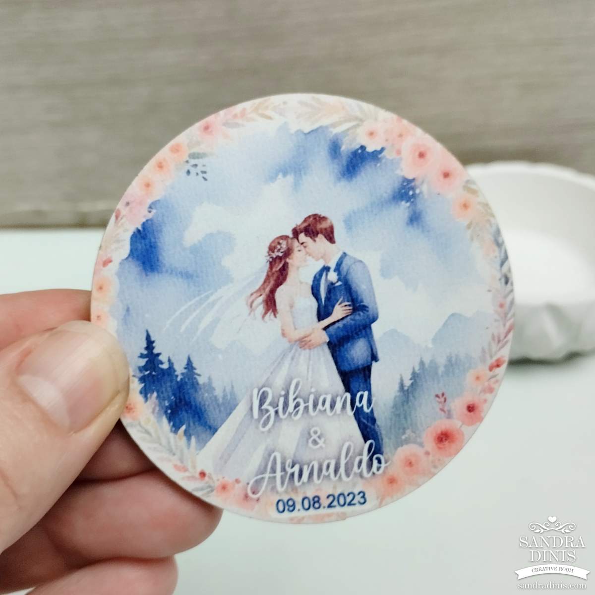 Íman Casal V2 - lembrança personalizada casamento