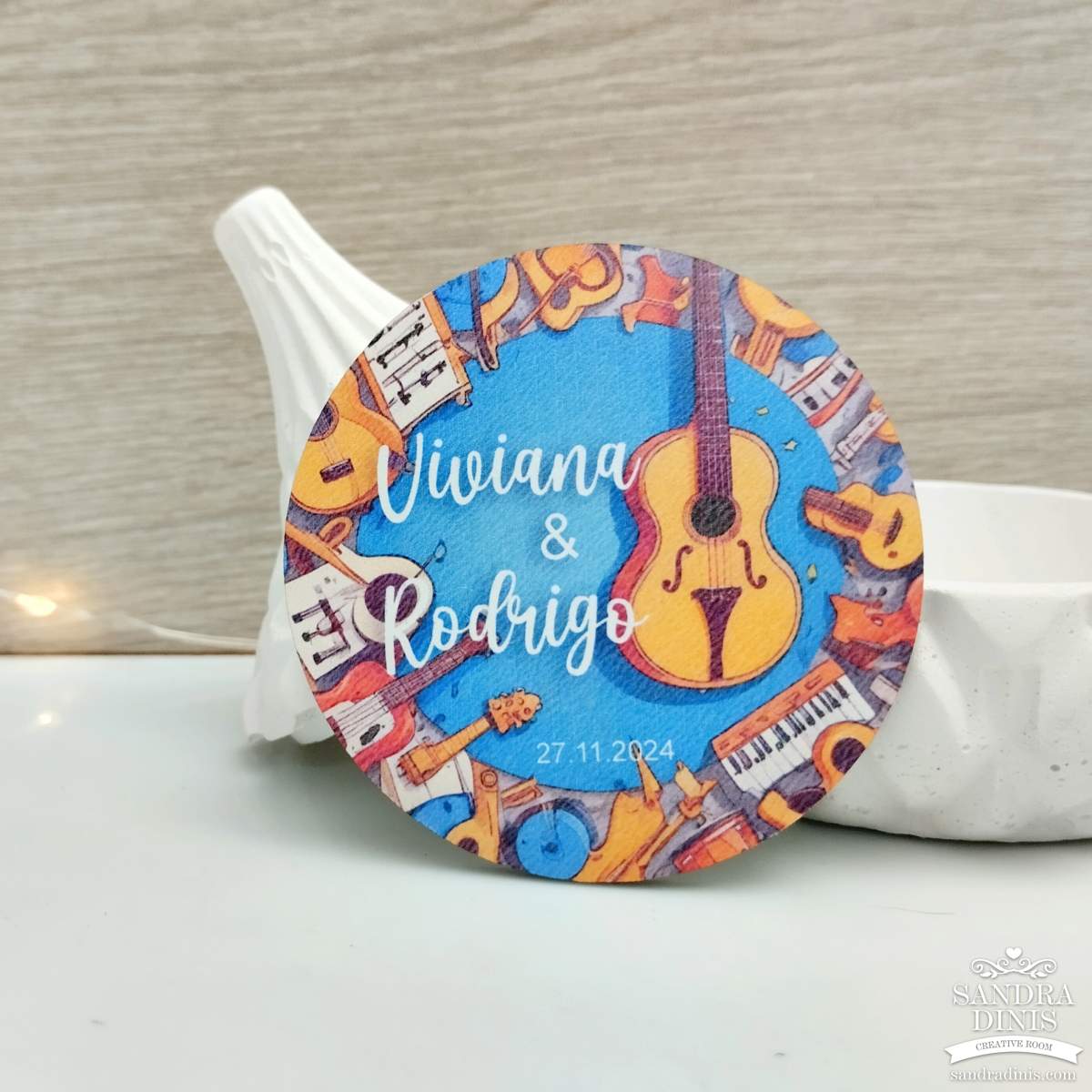 Íman Música - lembrança personalizada casamento