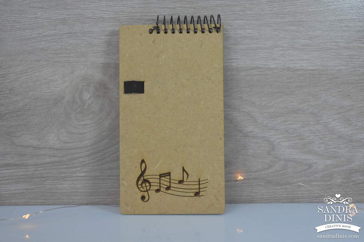 Mini bloco anotações com caneta Música