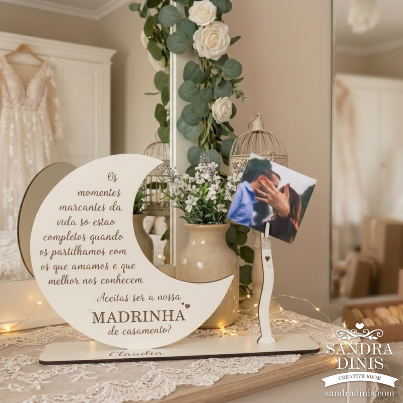 Convite padrinhos casamento / batizado Lua