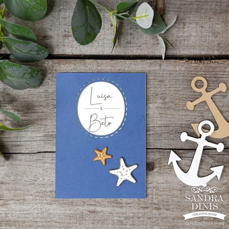 Convite para casamento tema Mar - Madeira 