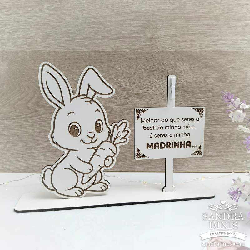 Convite Madrinha com Coelhinho