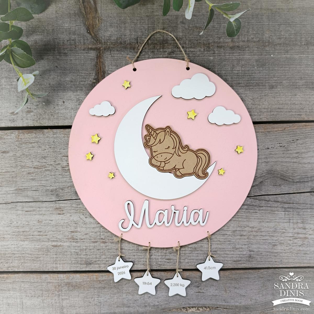 Placa de Nascimento Personalizada – A Primeira Recordação do Bebé - placa para quarto / porta