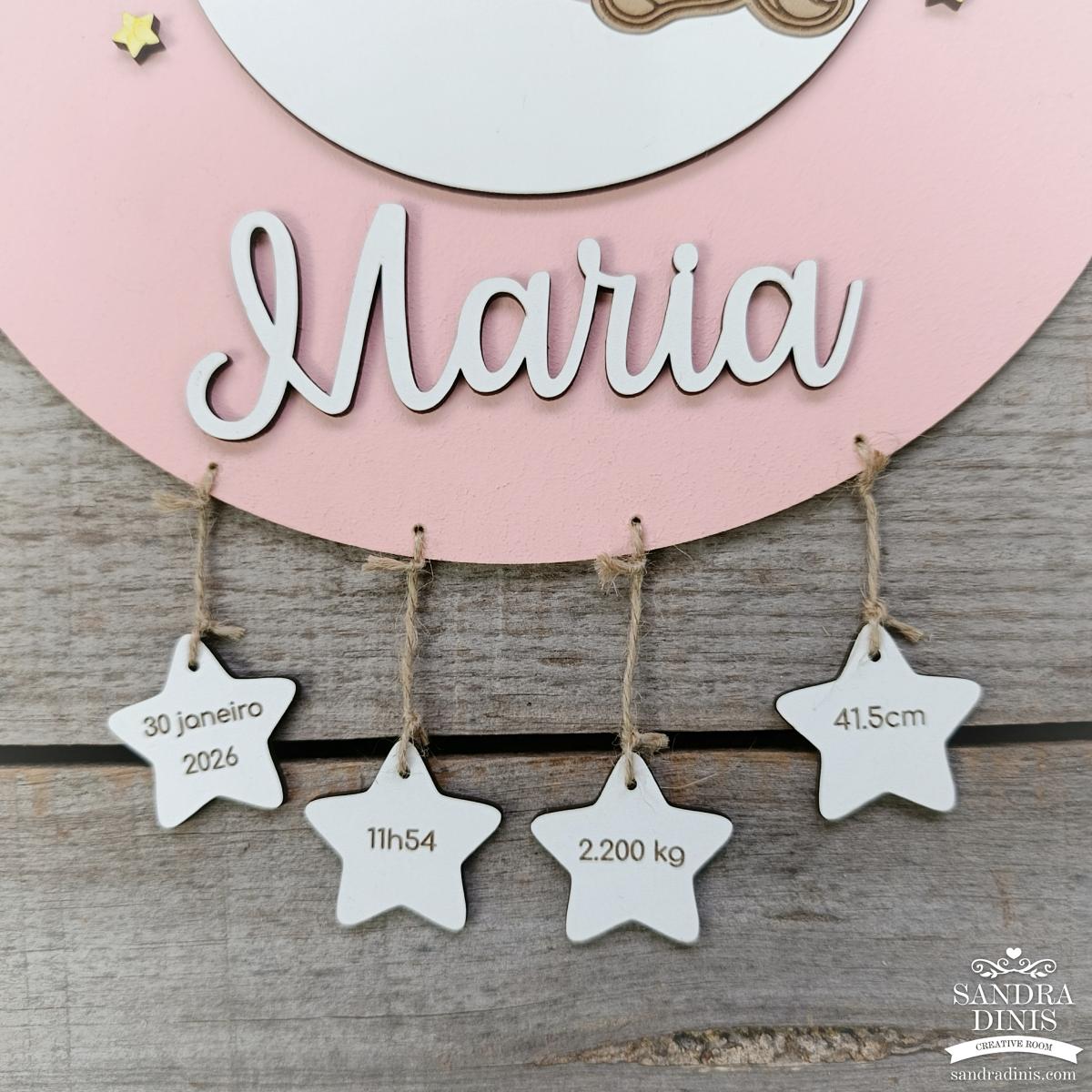 Placa de Nascimento Personalizada – A Primeira Recordação do Bebé - placa para quarto / porta