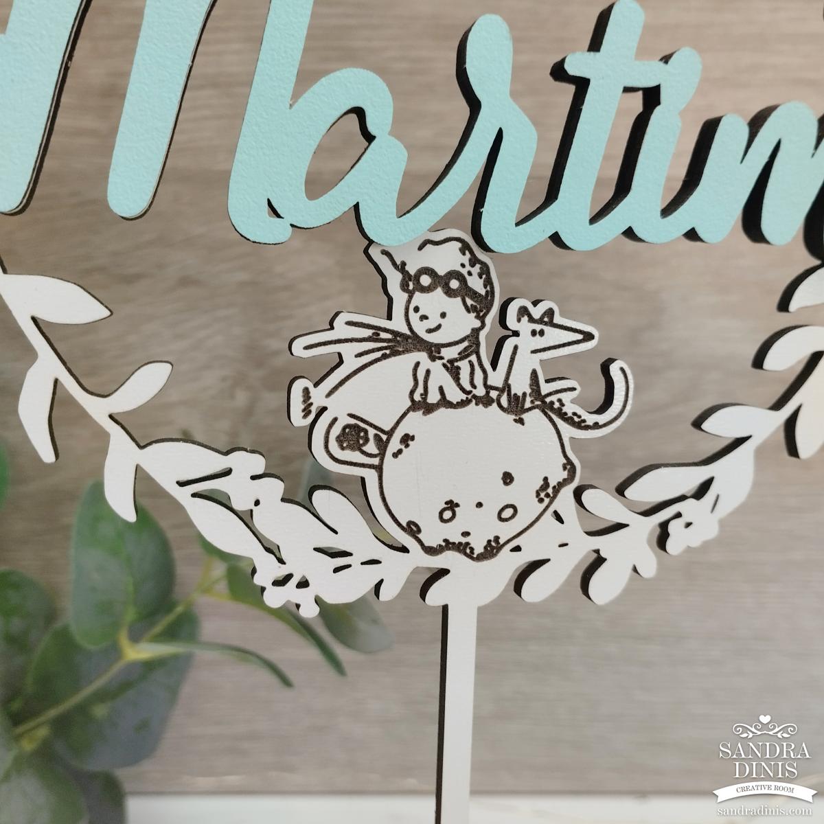 Topo de Bolo Floral Temático - Principezinho