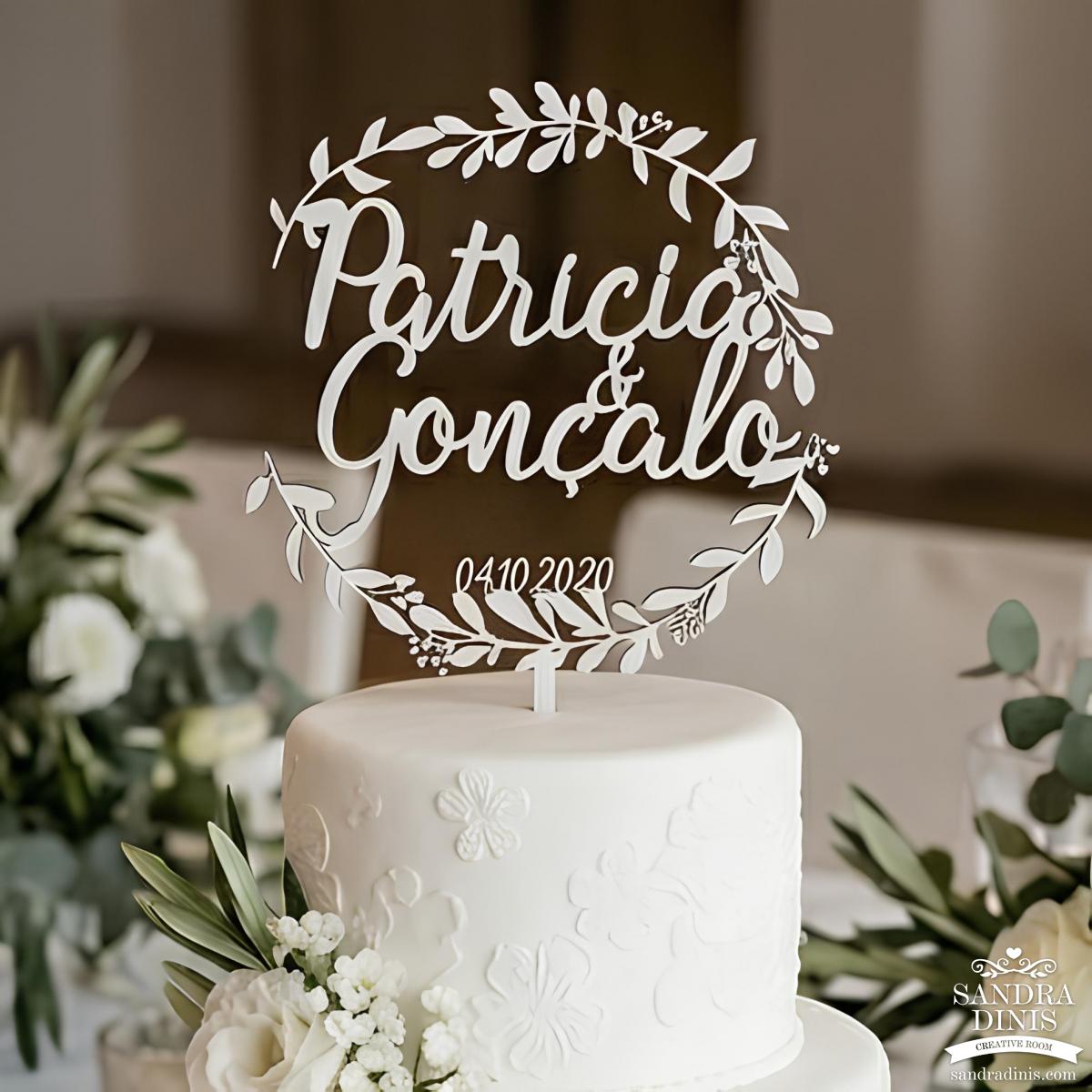 Topo de Bolo Floral Casamento 