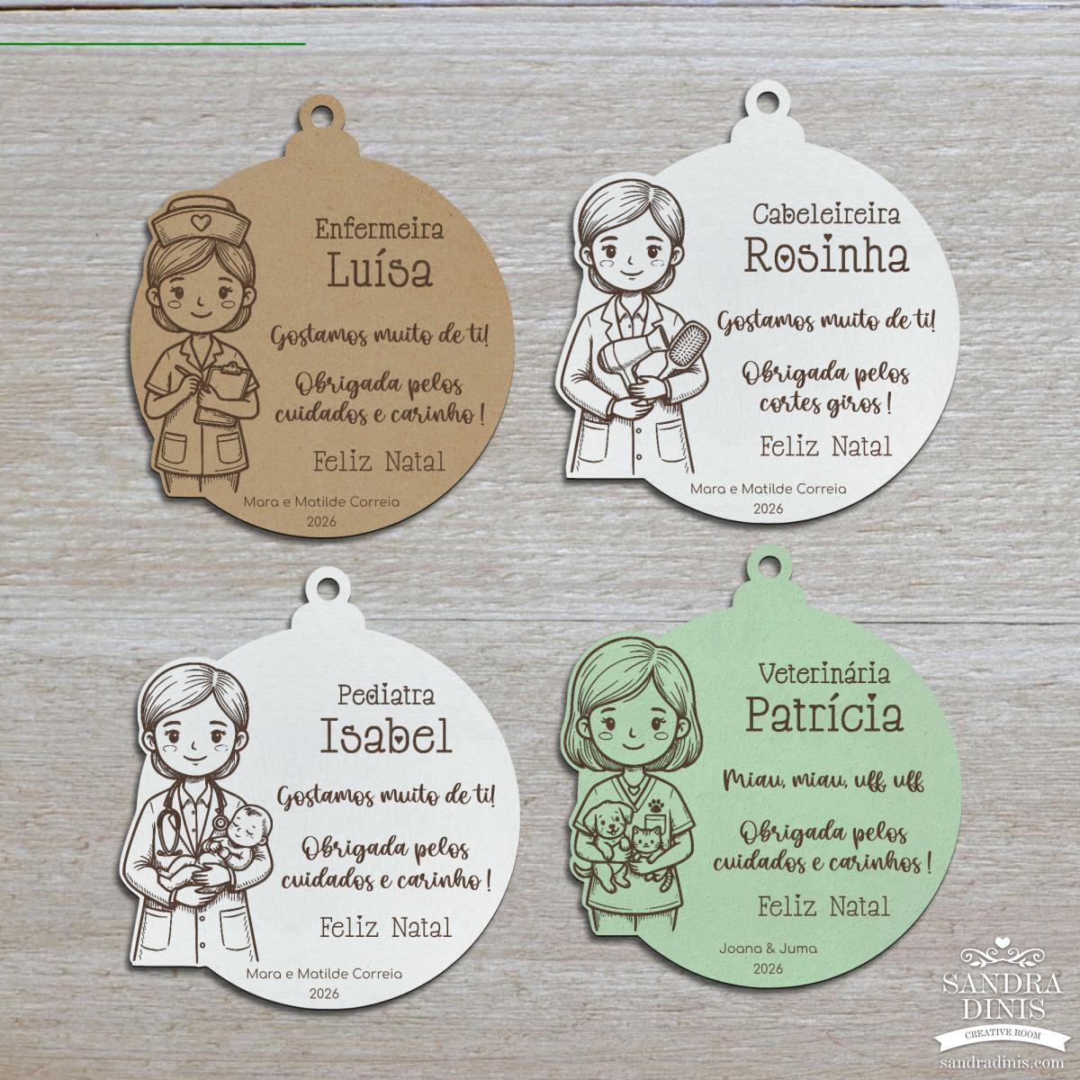 Bola Natal Profissões personalizadas