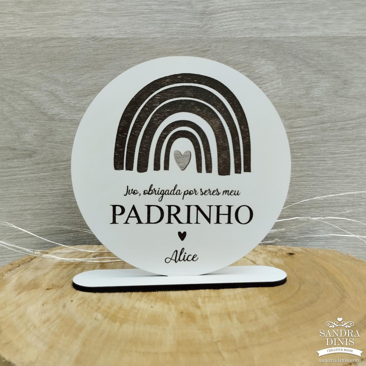 Convite / oferta padrinhos personalizado arco-íris