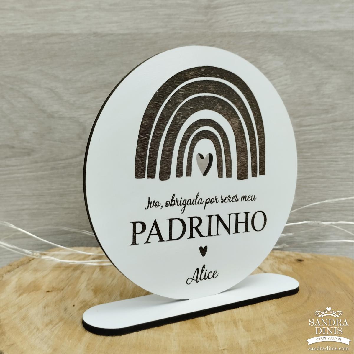 Convite / oferta padrinhos personalizado arco-íris