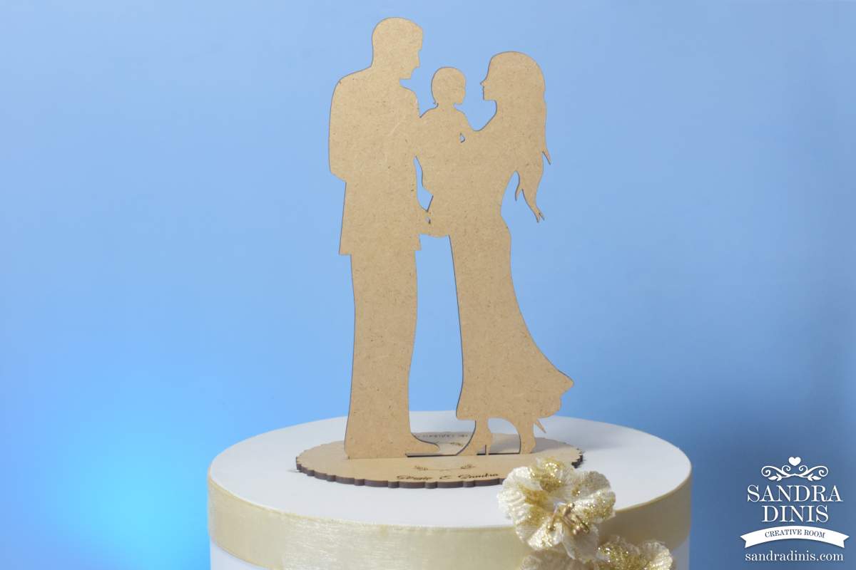 TOPO DE BOLO CASAMENTO MDF