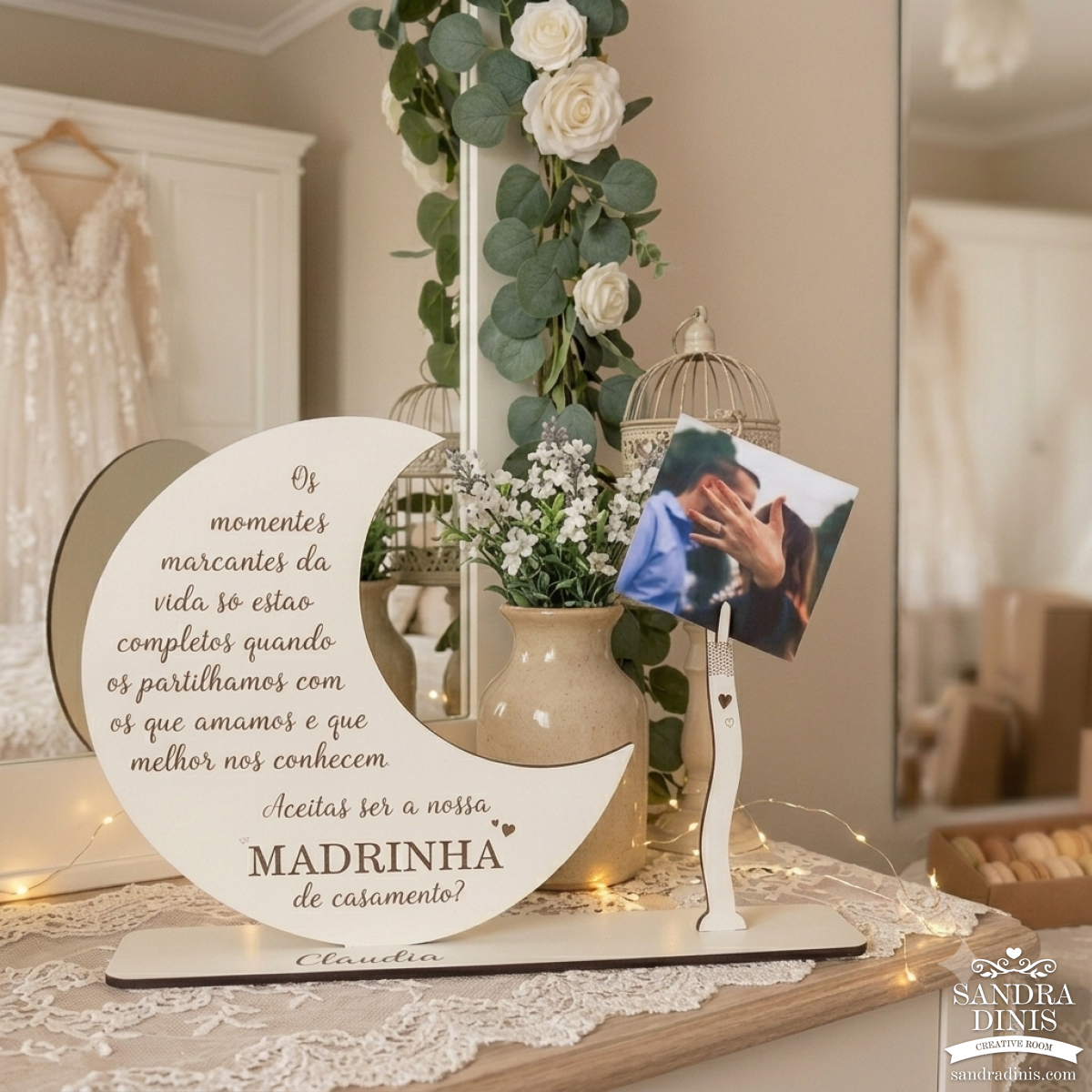 Convite padrinhos casamento / batizado Lua