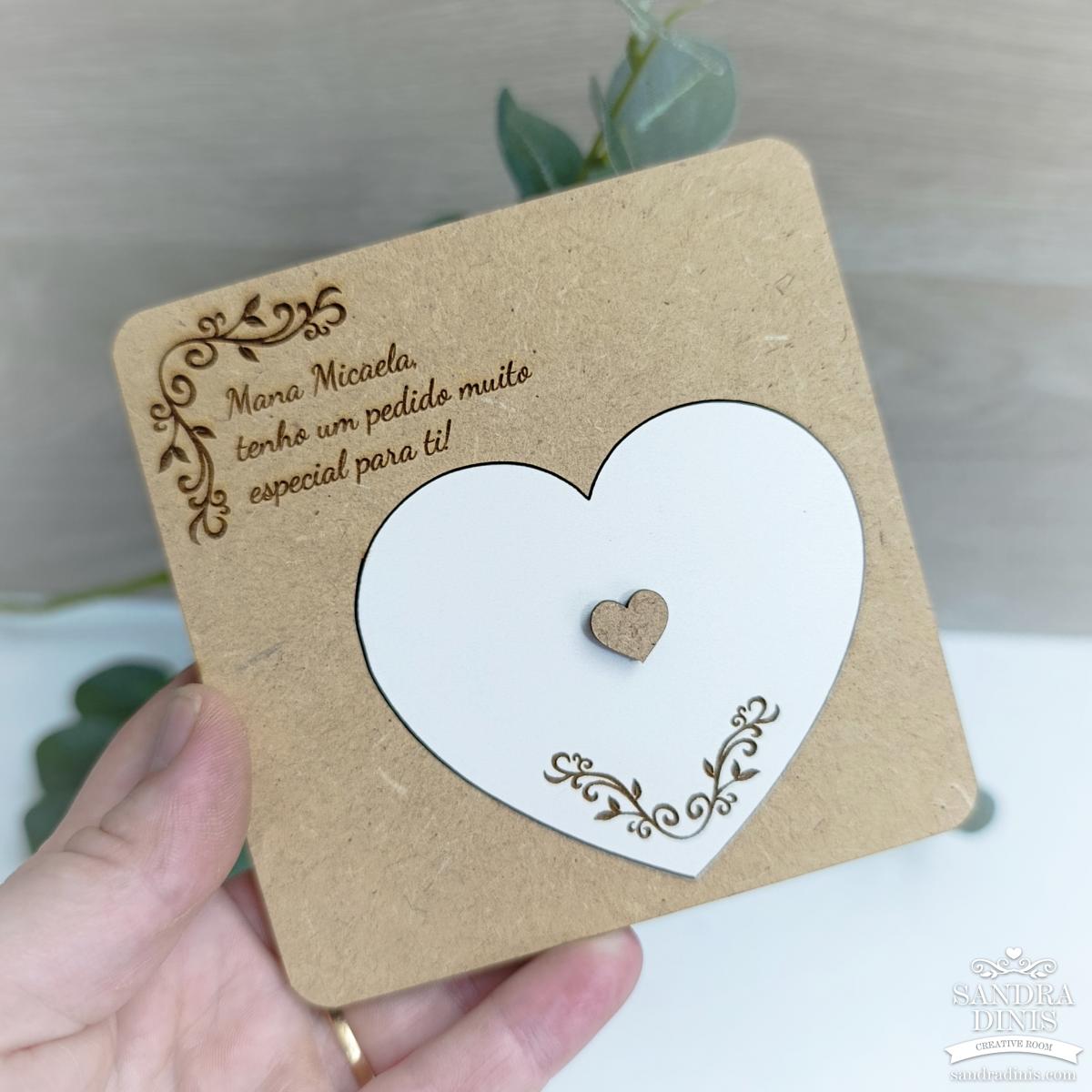 Convite Personalizado para Padrinho Madrinha Coração 