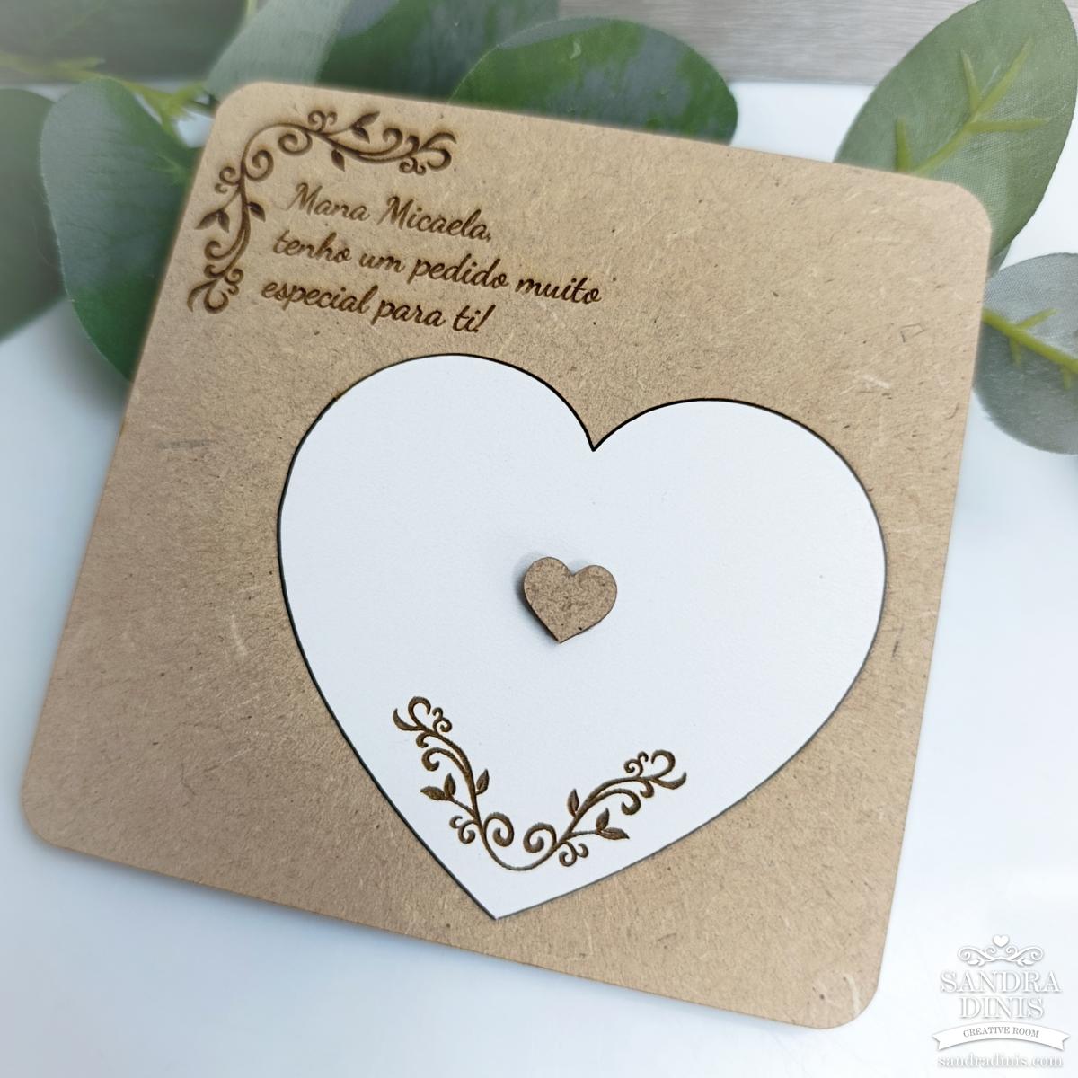 Convite Personalizado para Padrinho Madrinha Coração 
