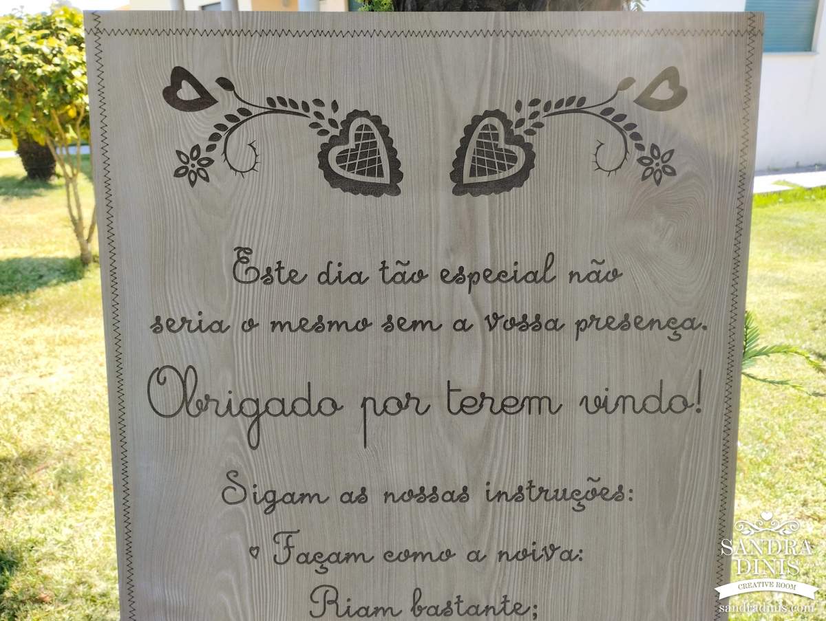Placa Entrada na Quinta Lenços Namorados  Boas-vindas