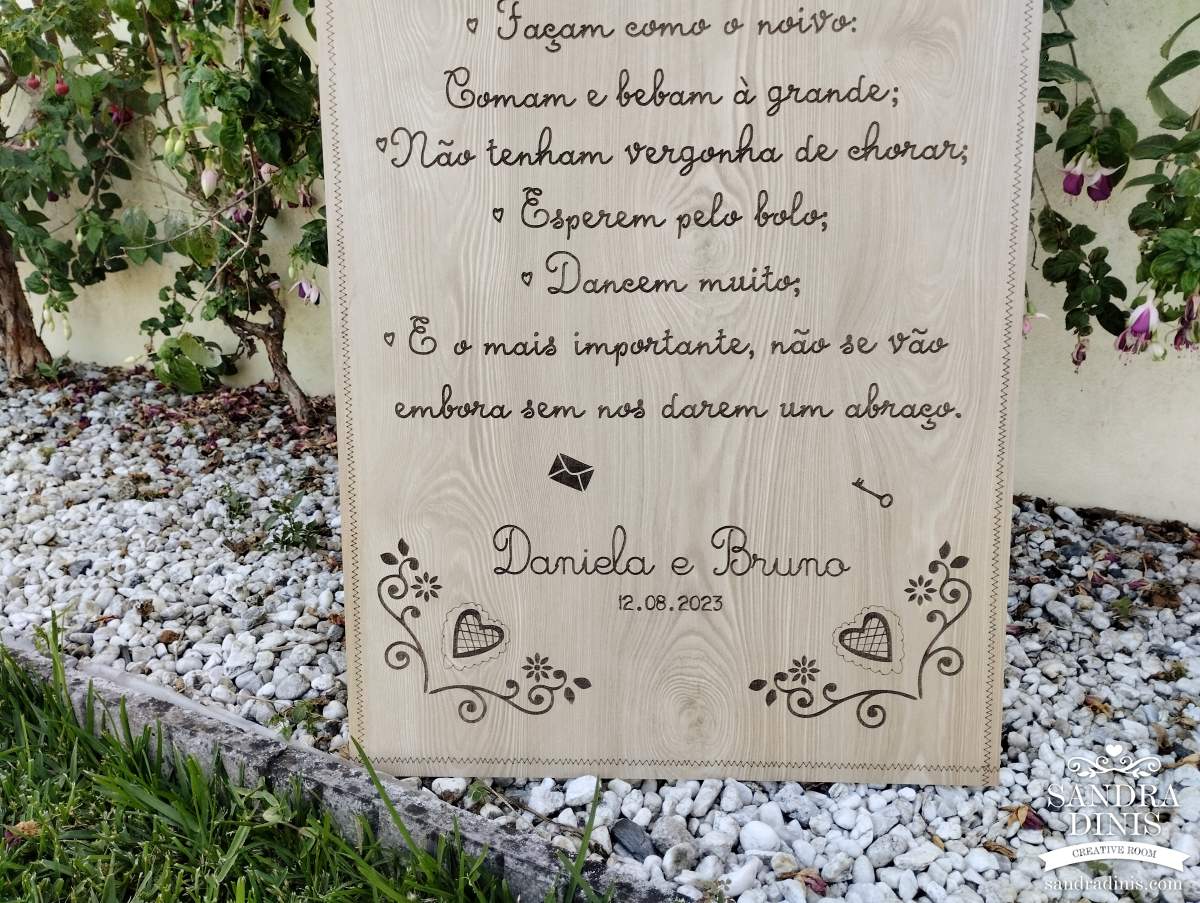 Placa Entrada na Quinta Lenços Namorados  Boas-vindas