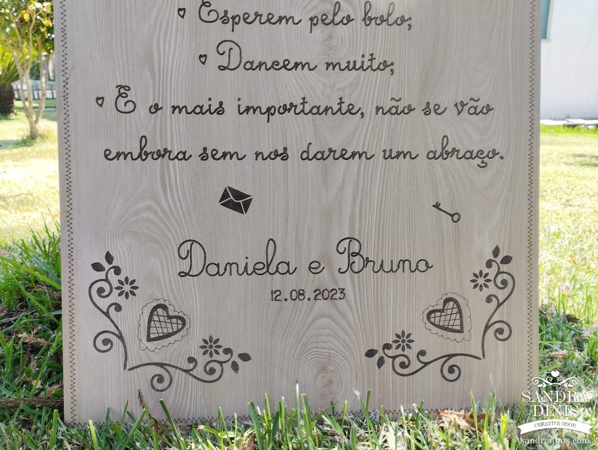 Placa Entrada na Quinta Lenços Namorados  Boas-vindas