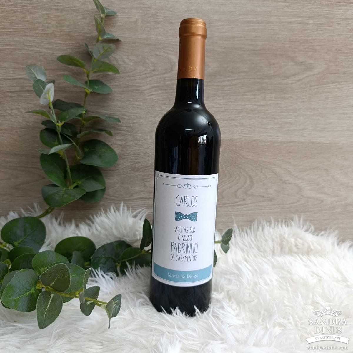 Rótulo convite Padrinho Casamento personalizado