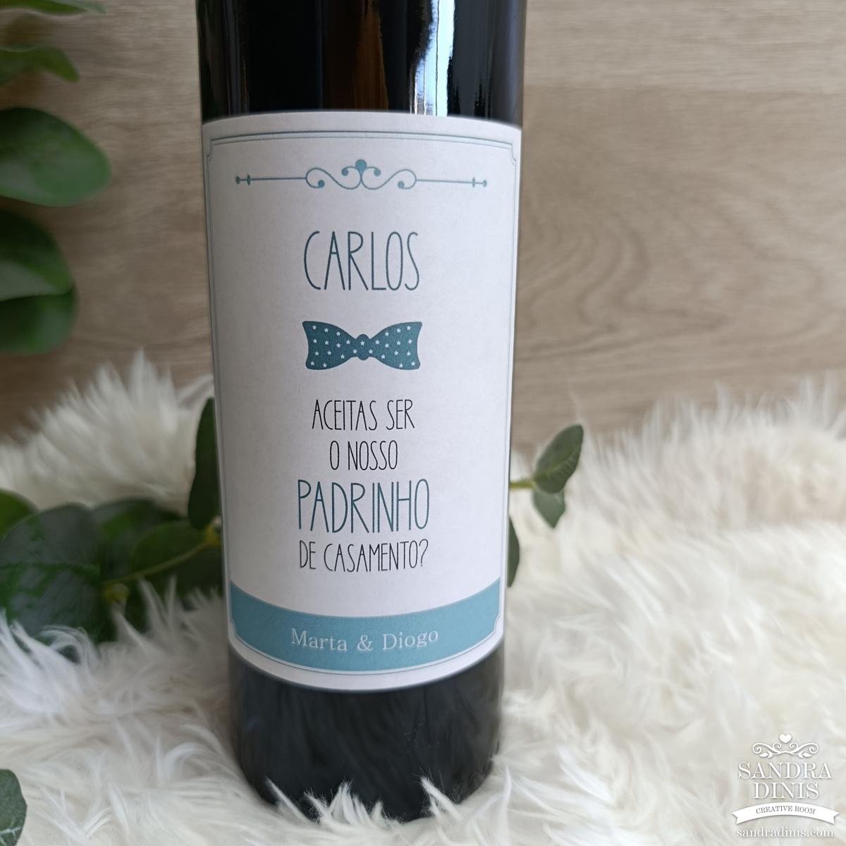 Rótulo convite Padrinho Casamento personalizado