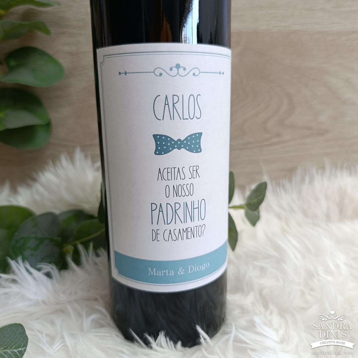 Rótulo convite Padrinho Casamento personalizado