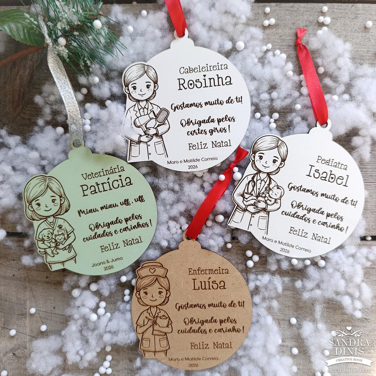 Bola Natal Profissões Personalizada