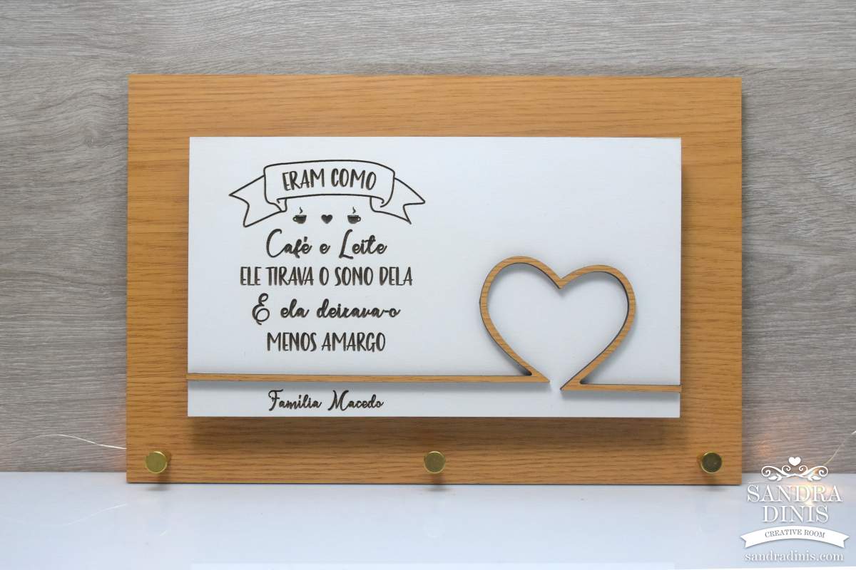 Chaveiro de parede personalizado - Casal frase engraçada