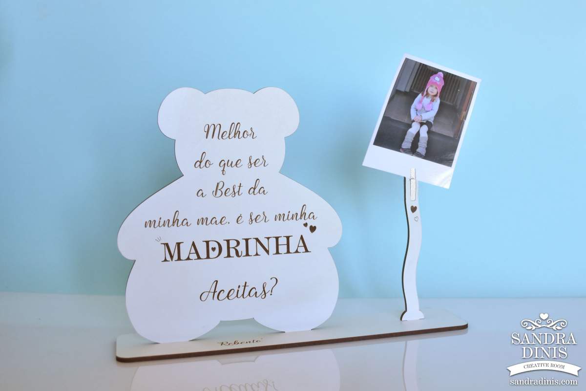 Convite Madrinha / Padrinho Batizado ursinho