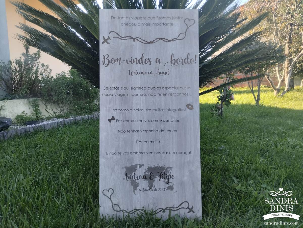 Placa Entrada na Quinta Viagens Boas-vindas
