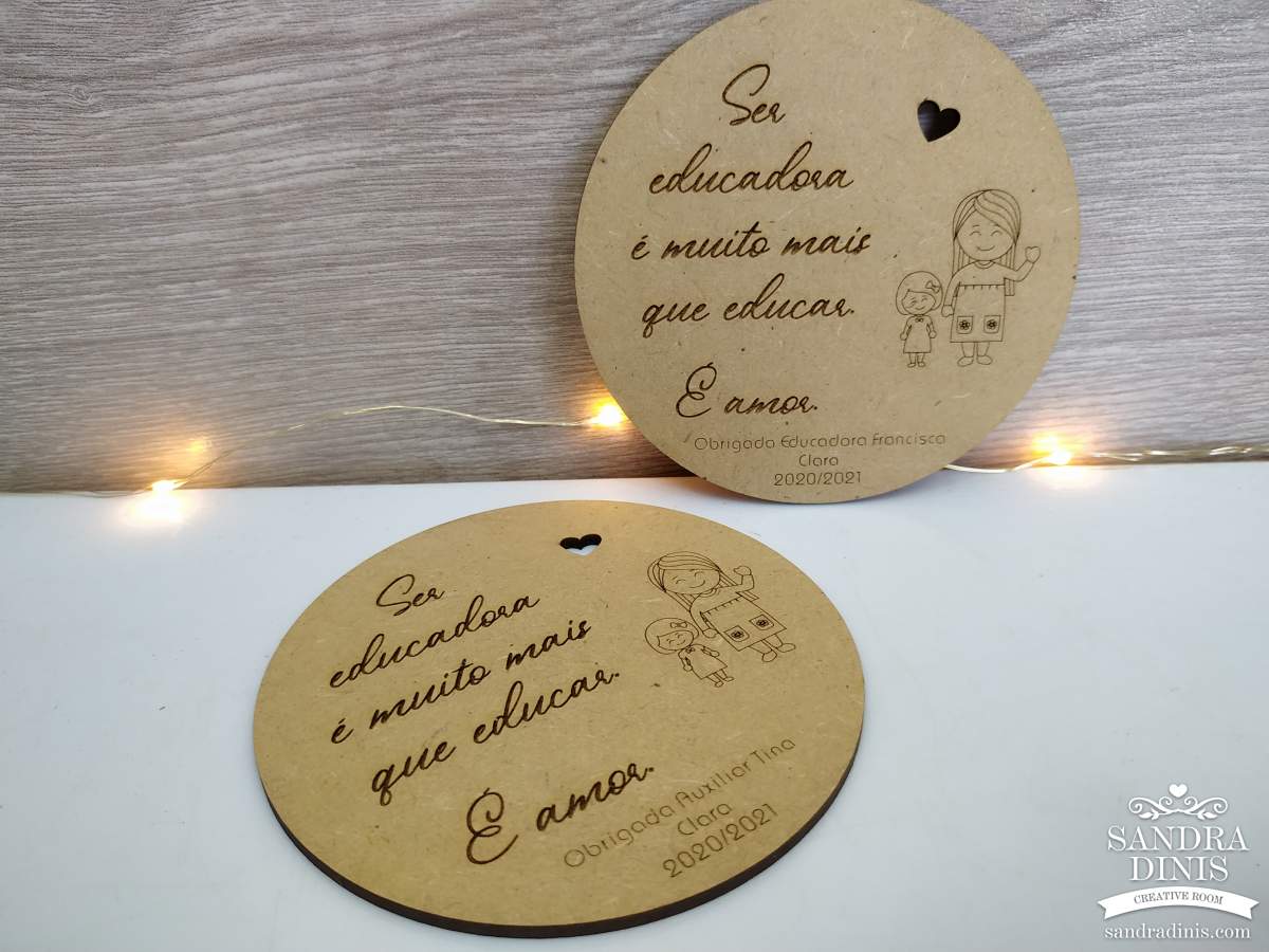 Placa com mensagem para Professora/auxiliar