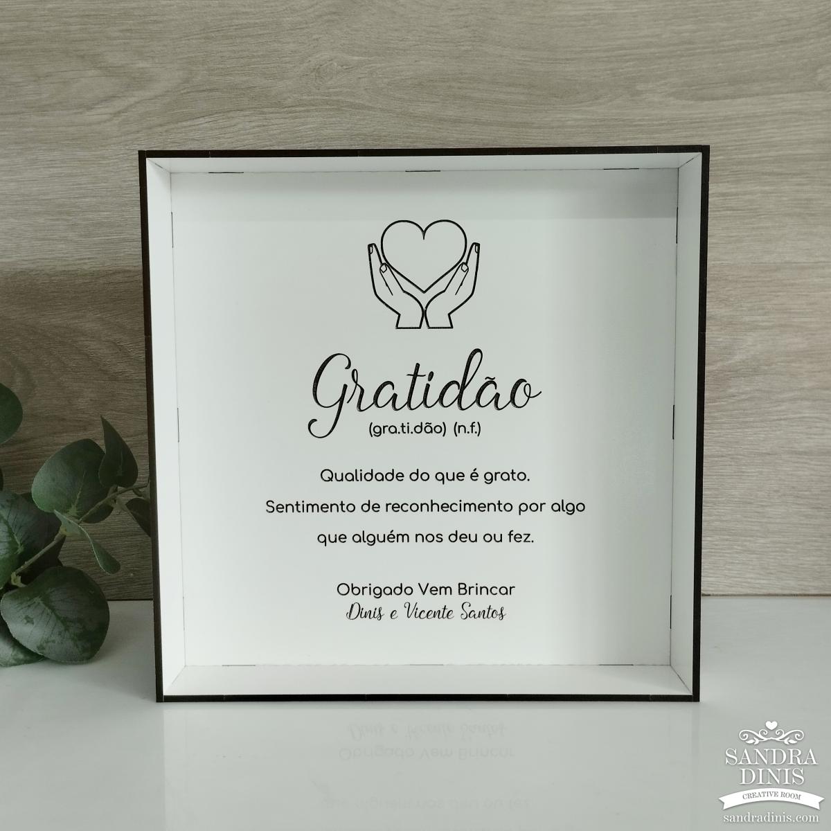 Quadro personalizado com dedicatória