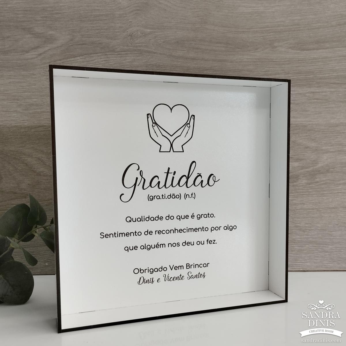 Quadro personalizado com dedicatória