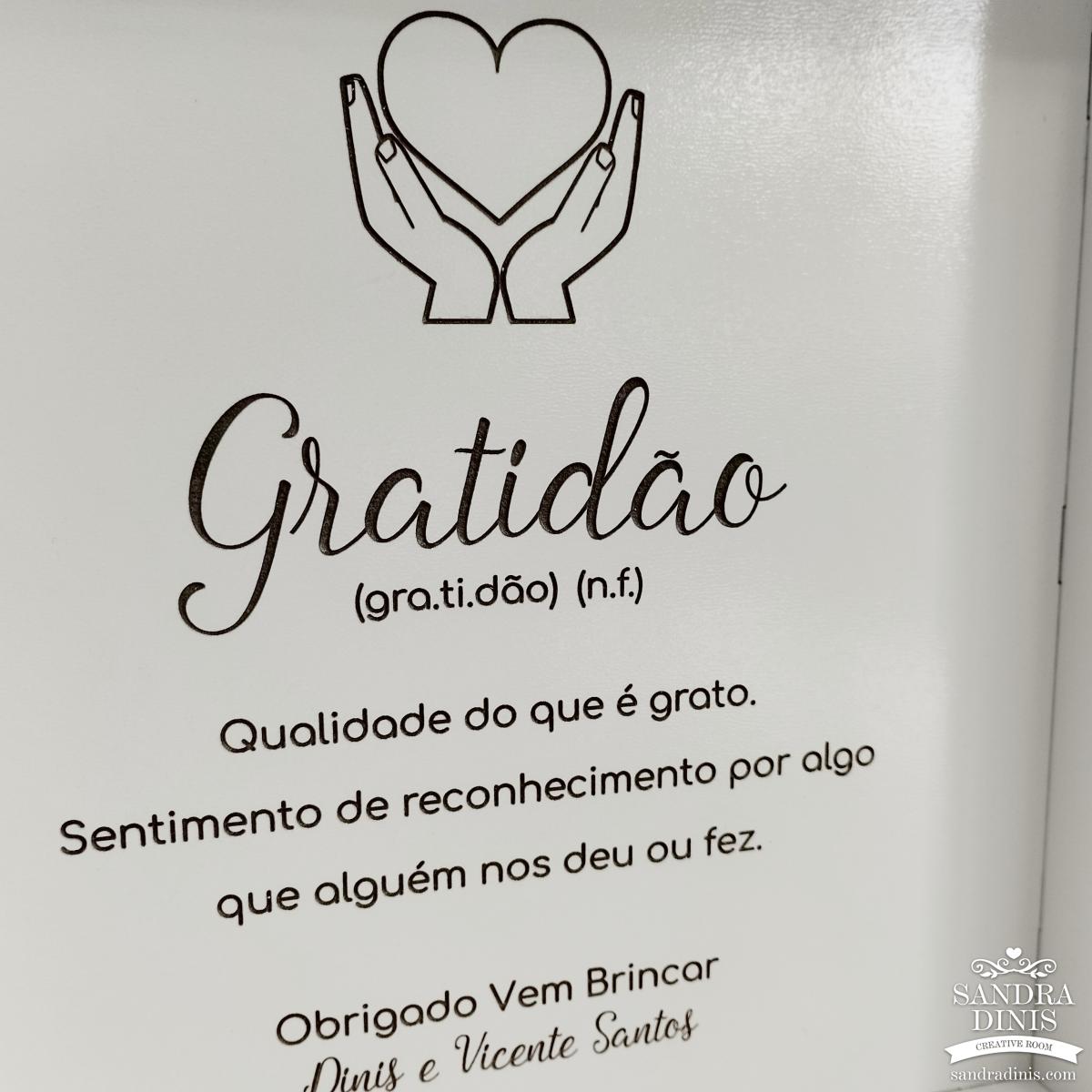 Quadro personalizado com dedicatória