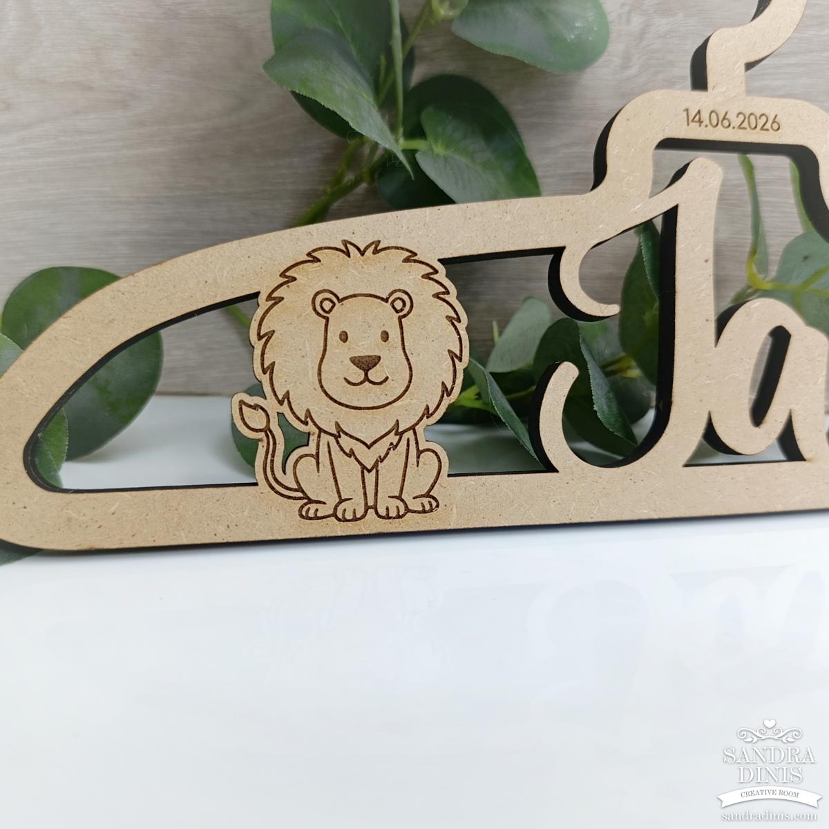 Cabide barizado Infantil leão 