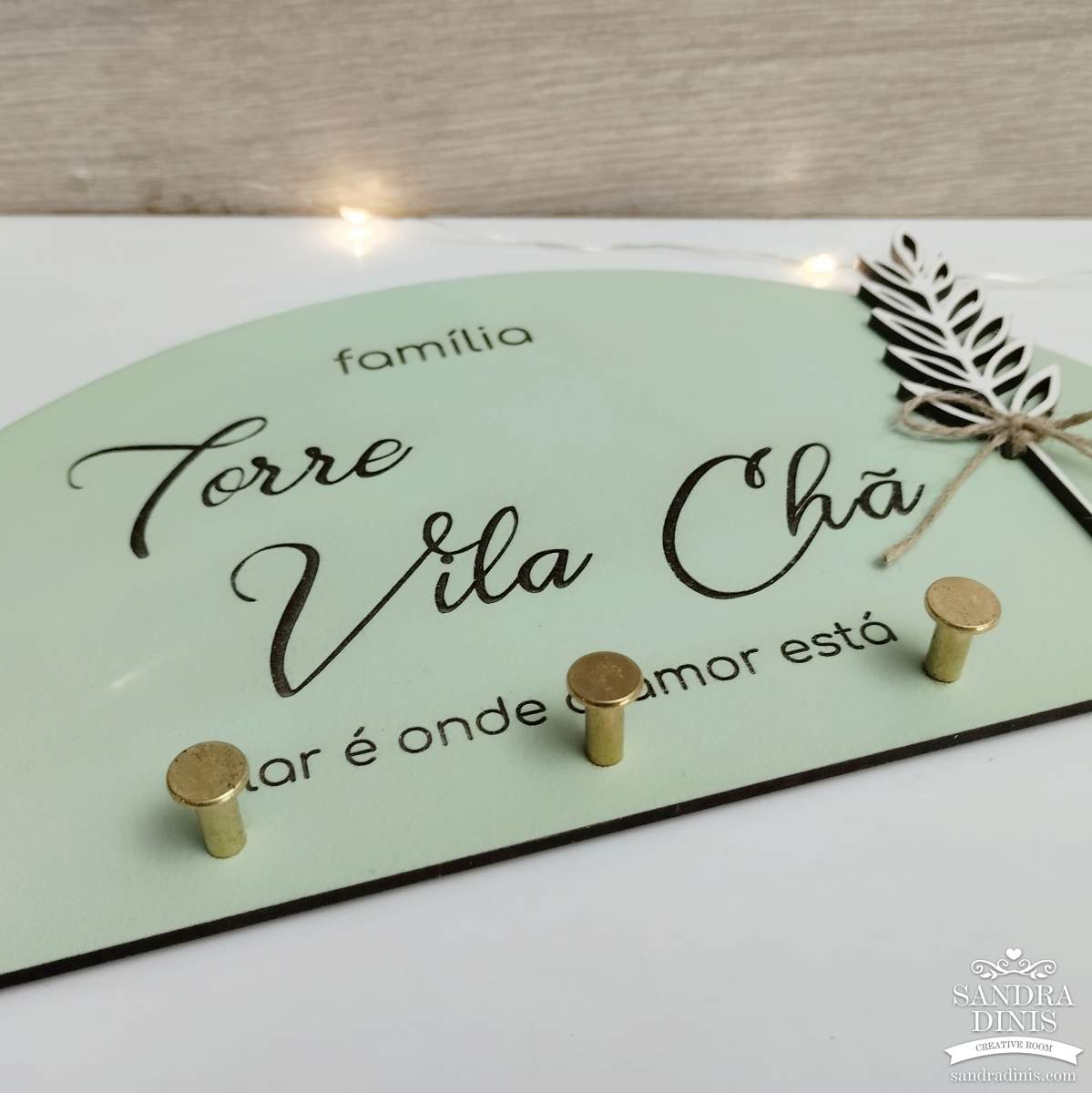 Chaveiro personalizado com floral