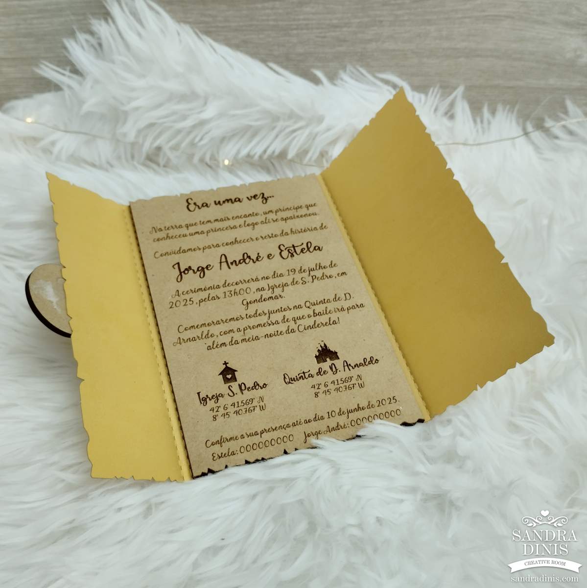 Convite casamento rústico/Disney - personalizado