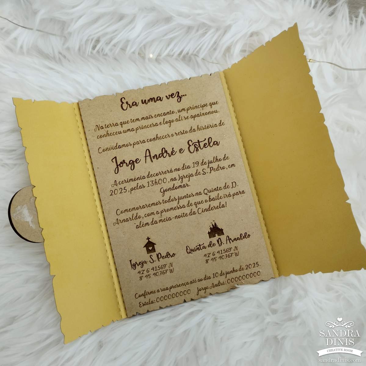 Convite casamento rústico/Disney - personalizado