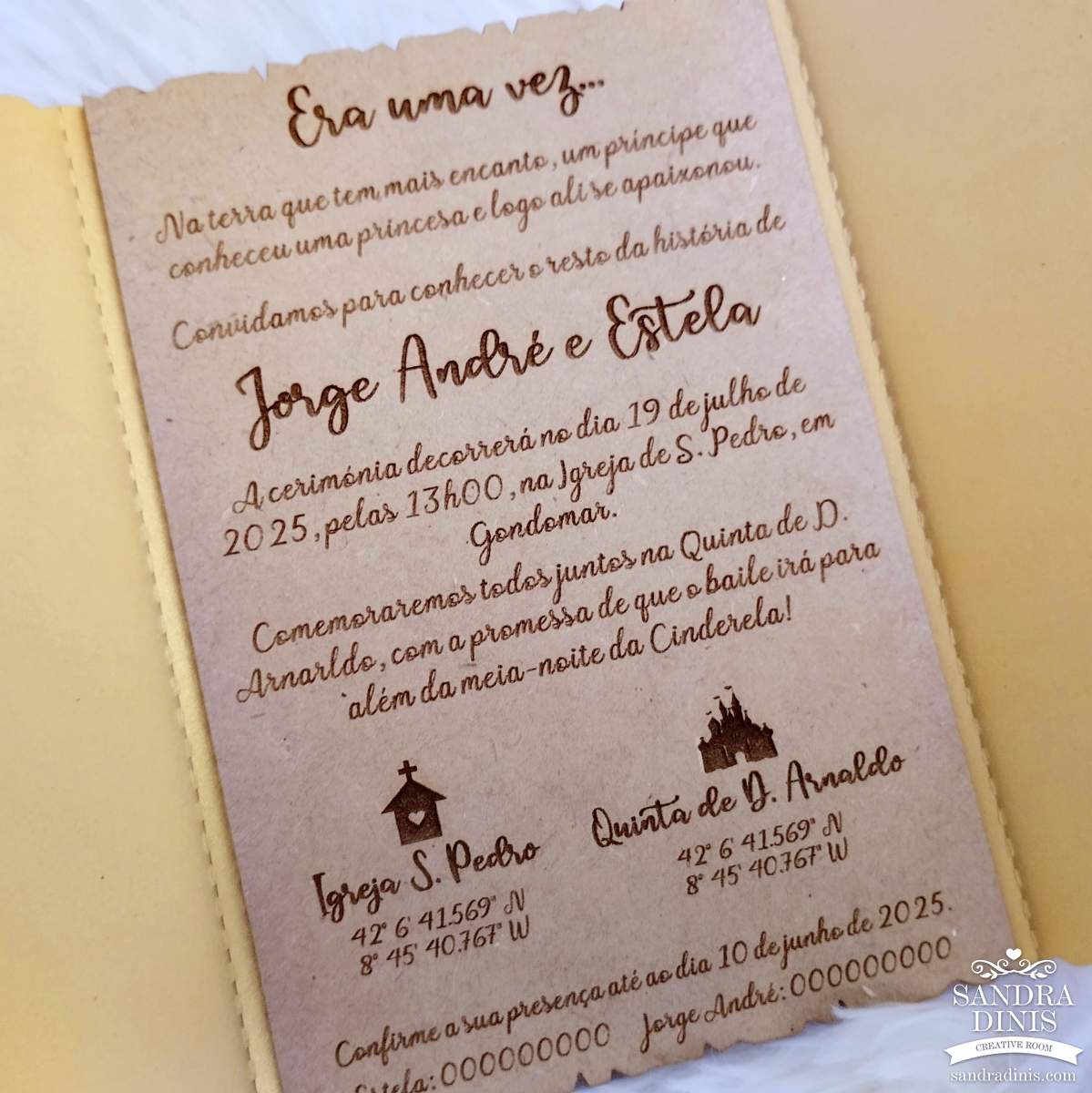 Convite casamento rústico/Disney - personalizado