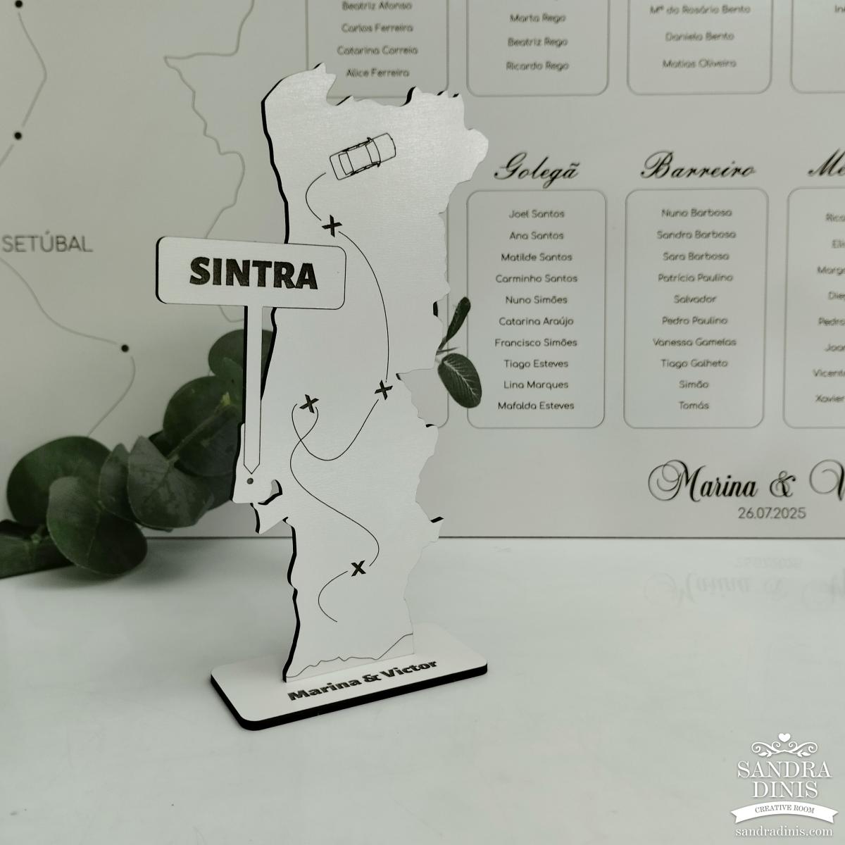 Placard distribuição de mesas Mapa Portugal 